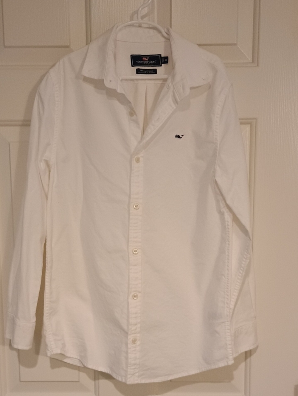 Vineyard Vines Boys White Button-Down Shirt with Whale Emblem